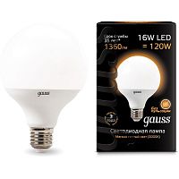 Лампа светодиодная Gauss Premium G95 Шар 220В Е27 16Вт 1360Лм 3000K 95х145мм картинка 